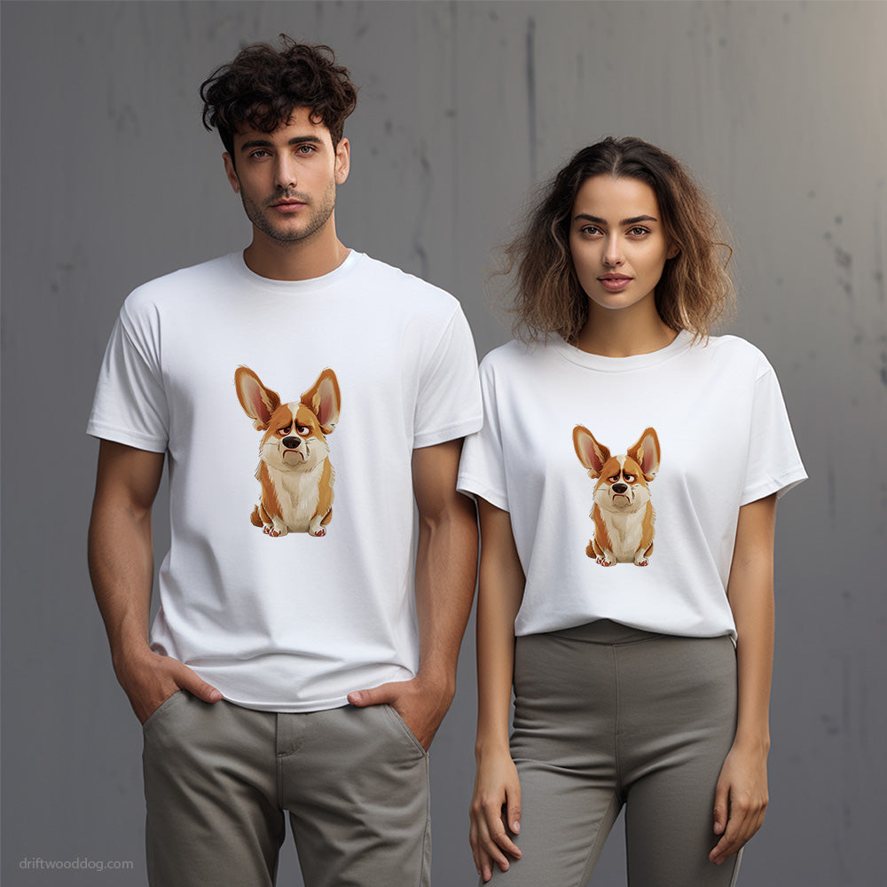 Adorable Corgi Being Upset T-Shirt – Unisex T-Shirt for Dog Lovers 