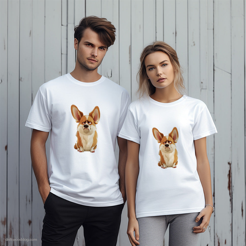 Adorable Corgi Being Upset T-Shirt – Unique Dog T-Shirts for Pet Lovers