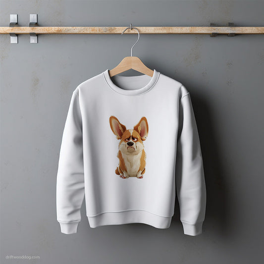 Adorable Corgi Being Upset Sweatshirt – Unisex Sweatshirt for Dog Lovers