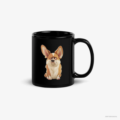 Corgi Being Upset Black Mug