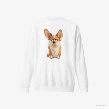 Corgi Being Upset White Sweatshirt