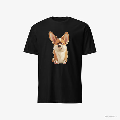 Corgi Being Upset Black T-Shirt