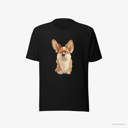 Corgi Being Upset Black T-Shirt