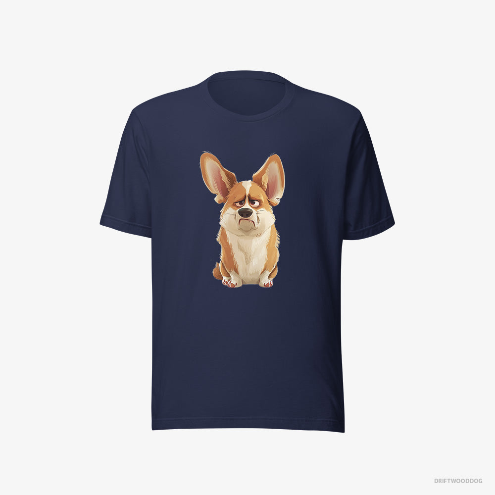 Adorable Corgi Being Upset – Men's T-Shirt Navy Eco – Eco-Friendly