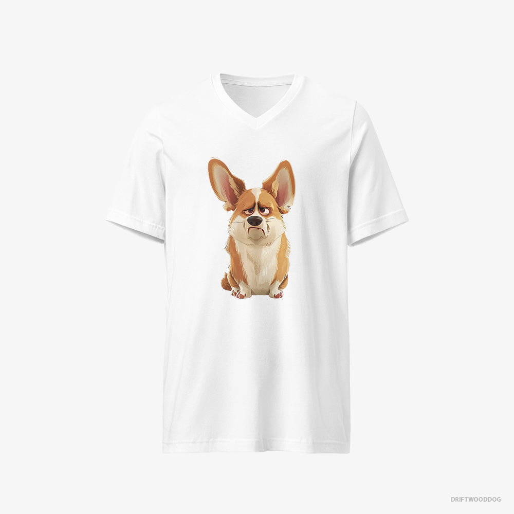 Corgi Being Upset V-Neck T-Shirt