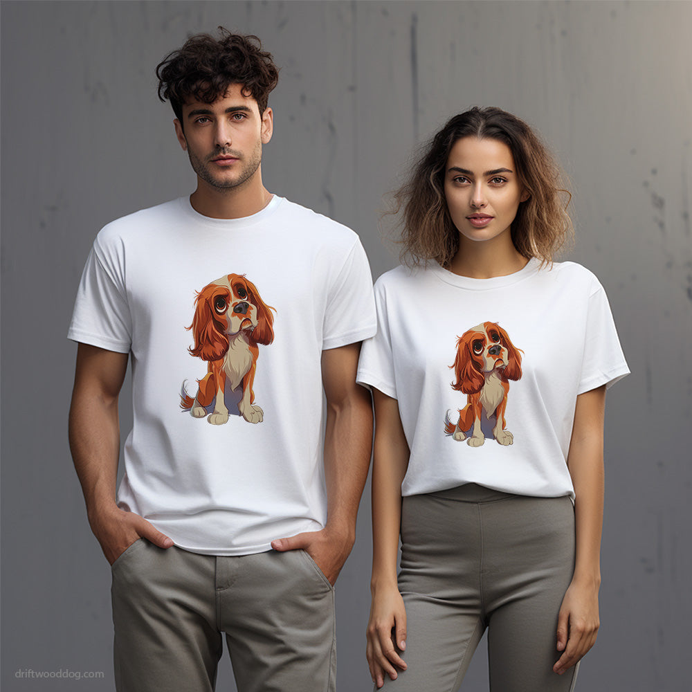 Cavalier King Charles Spaniel Looking Up T-Shirt – Unisex T-Shirt for Dog Lovers 