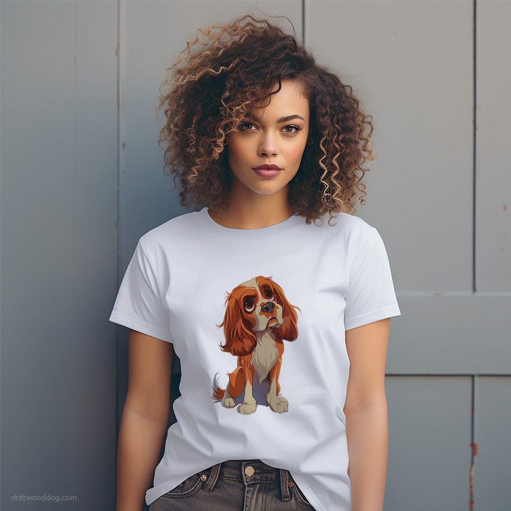 Cavalier King Charles Spaniel Looking Up T-Shirt – Dog T-Shirt for Women