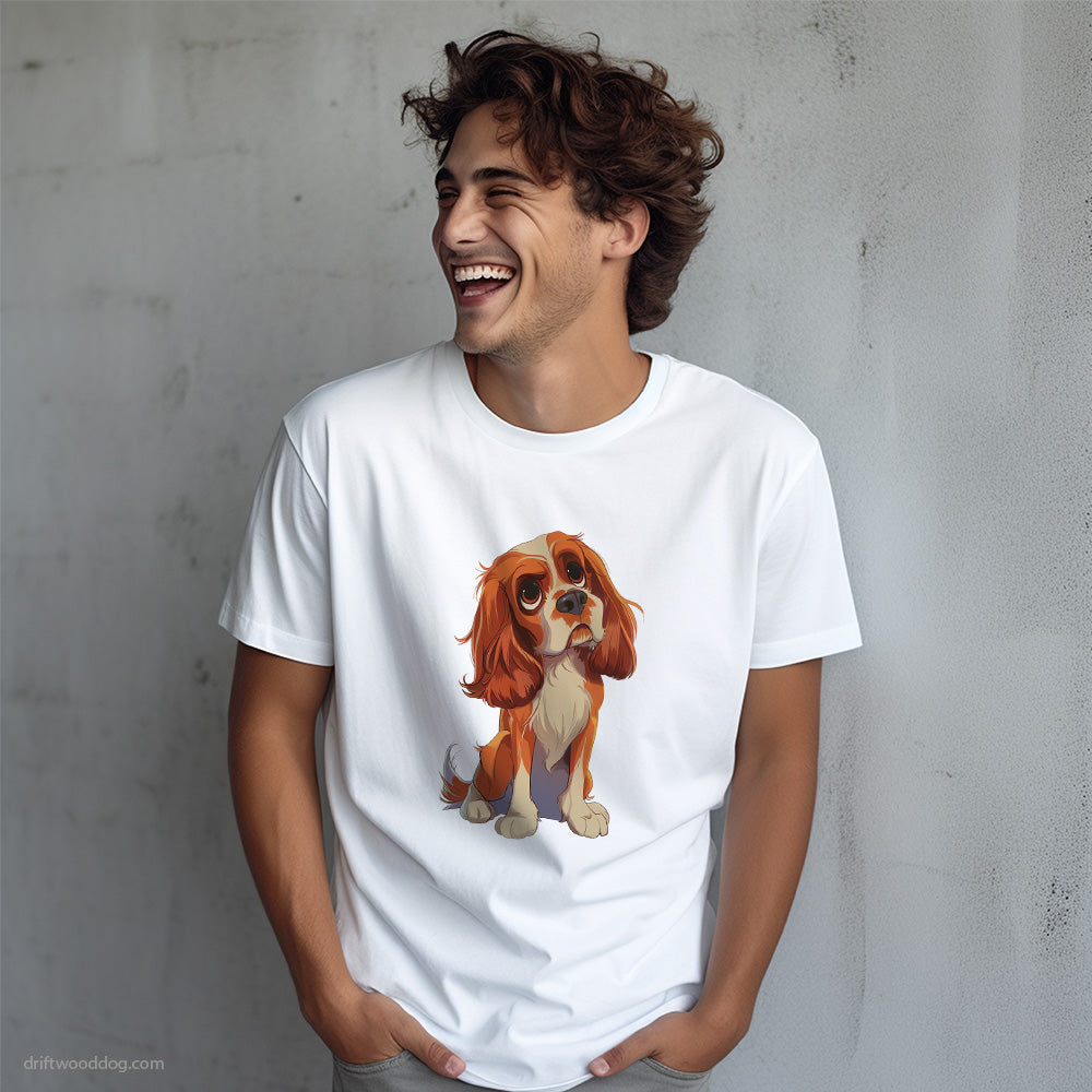 Cavalier King Charles Spaniel Looking Up T-Shirt – Dog T-Shirt for Men