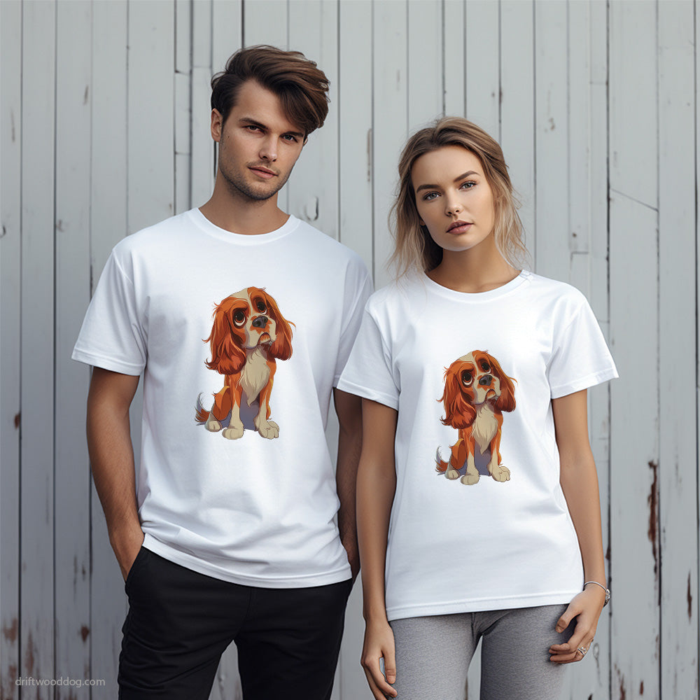 Cavalier King Charles Spaniel Looking Up T-Shirt – Unique Dog T-Shirts for Pet Lovers