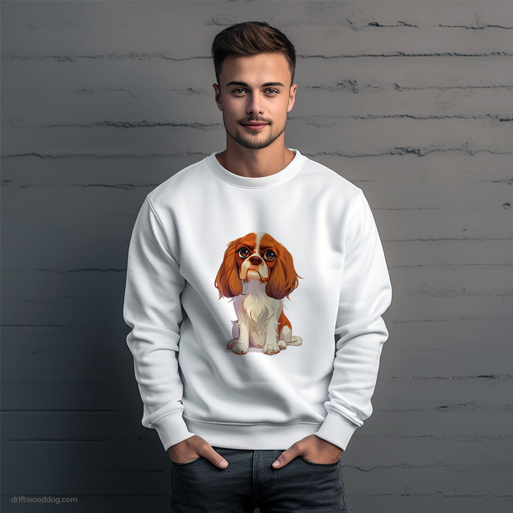 Cavalier King Charles Spaniel Being Upset Sweatshirt – Unique Dog Sweatshirt for Men