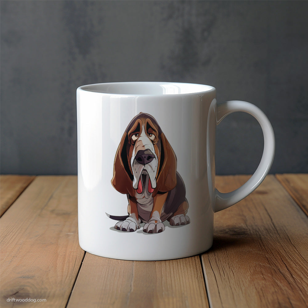 Cute Basset Hound Being Upset Mug – Unique Dog Cups | Dog-Themed Mugs