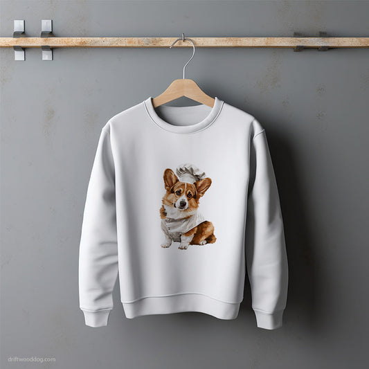 Corgi Dressed as Chef Sweatshirt – Unisex Sweatshirt for Dog Lovers