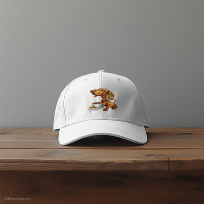 Dachshund Having Coffee Hat – Unique Dog-Themed Hats for Dog Lovers