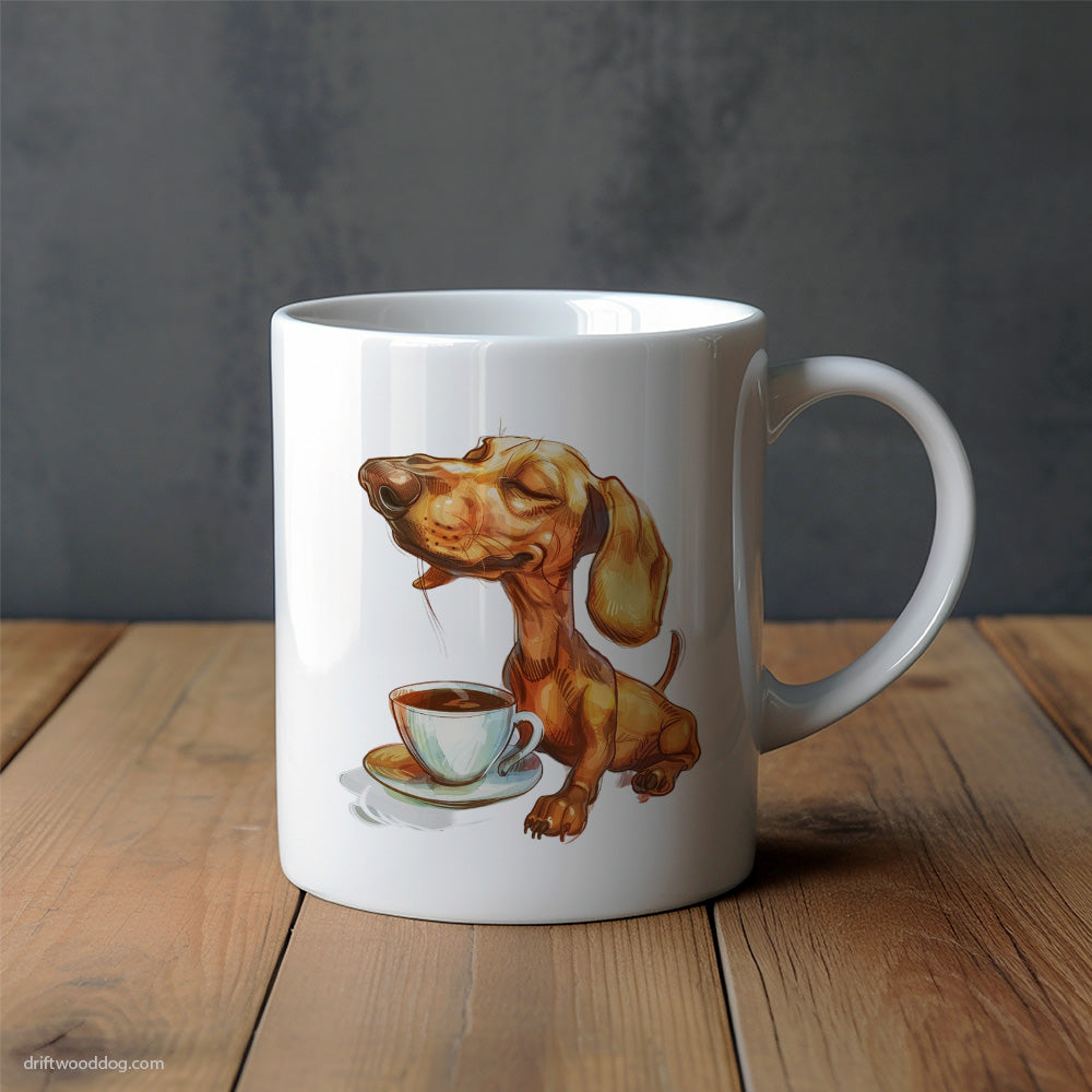 Dachshund Having Coffee Mug – Unique Dog Cups | Dog-Themed Mugs