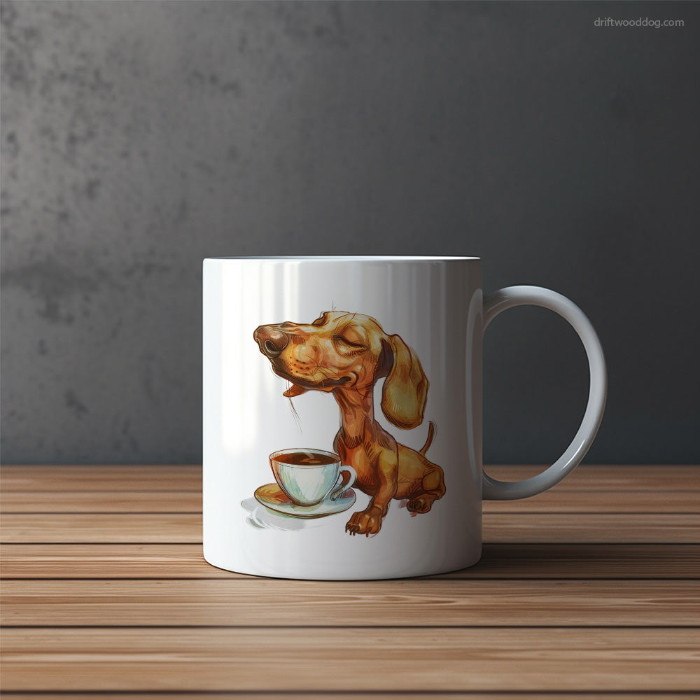 Dachshund Having Coffee Mug – Funny Dog Coffee Mugs | Quirky Canine Drinkware