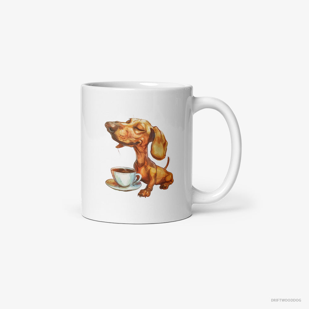 Dachshund Having Coffee Classic Mug