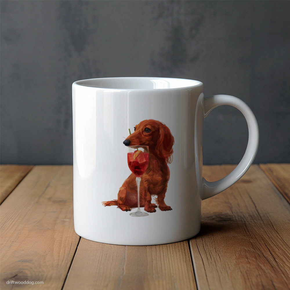 Dachshund Having a Cocktail Mug – Unique Dog Cups | Dog-Themed Mugs