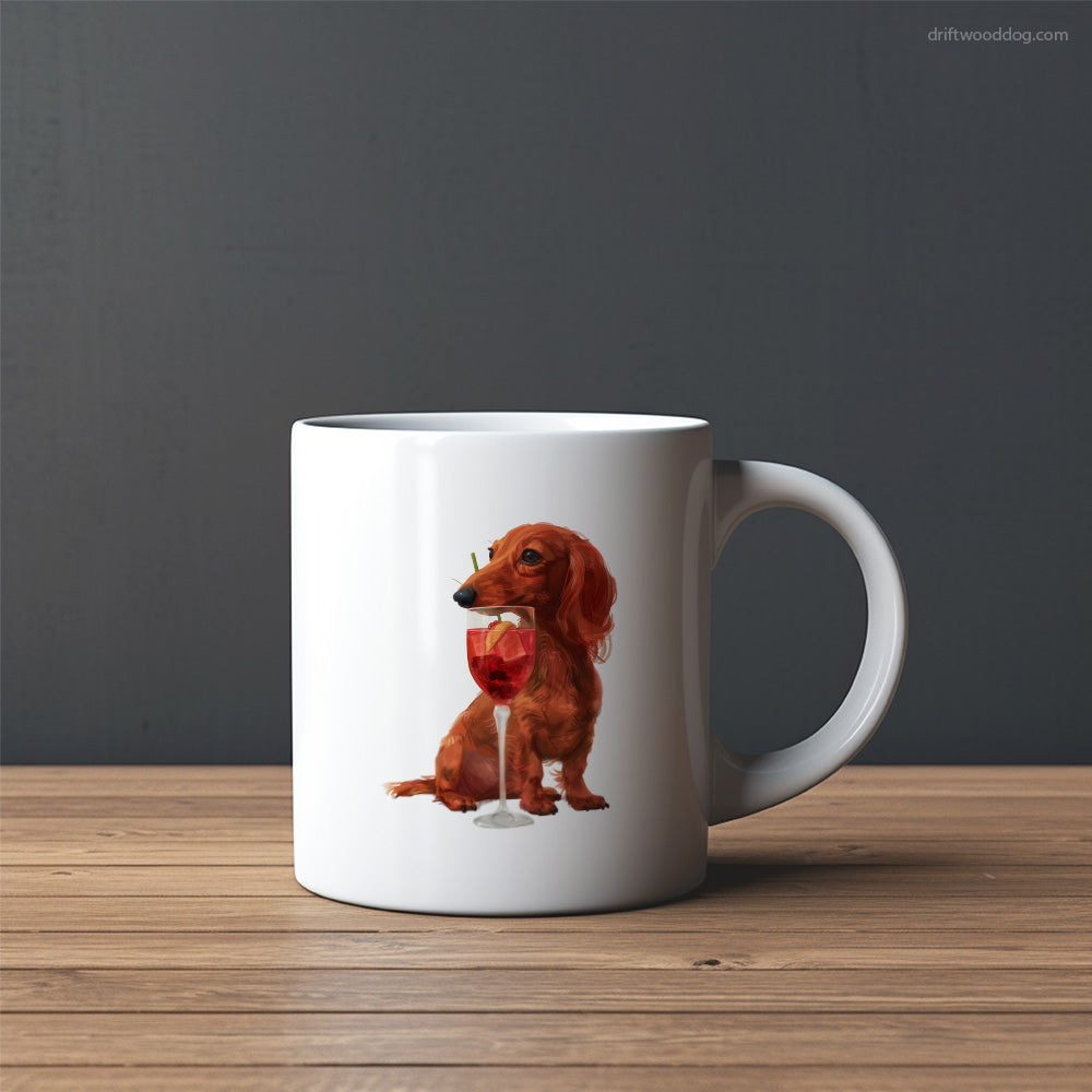 Dachshund Having a Cocktail Mug – Custom Dog Mugs | Personalized Pet Mugs