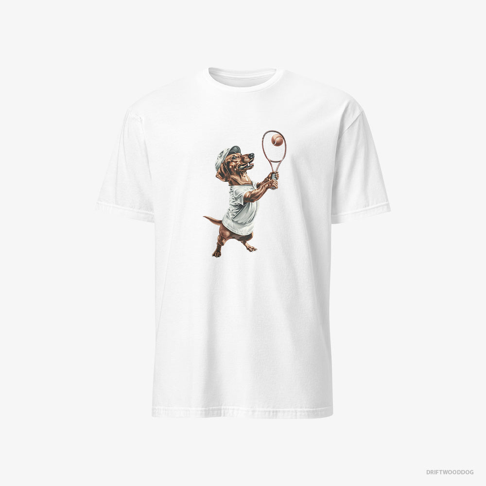 Dachshund Playing Tennis – Men's T-Shirt White – Classic