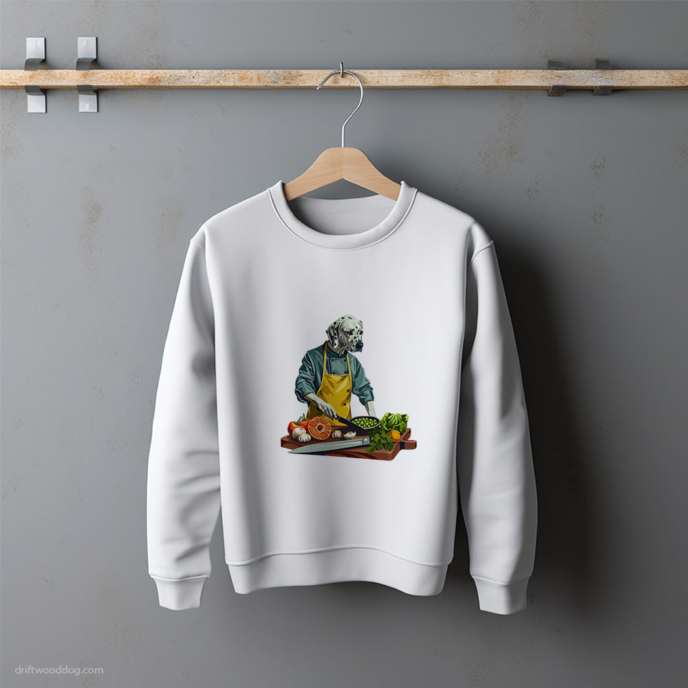 Dalmatian Cooking Meals Sweatshirt – Unisex Sweatshirt for Dog Lovers