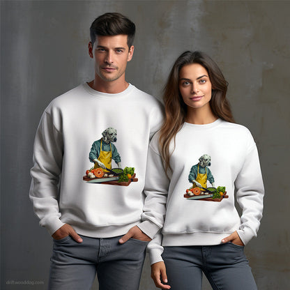 Dalmatian Cooking Meals Sweatshirt – Unisex Sweatshirt for Dog Owners