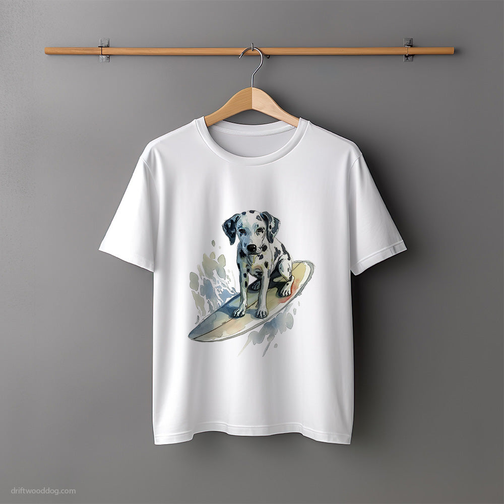 Dalmatian Surfing T-Shirt – Unisex Tee for Dog Lovers