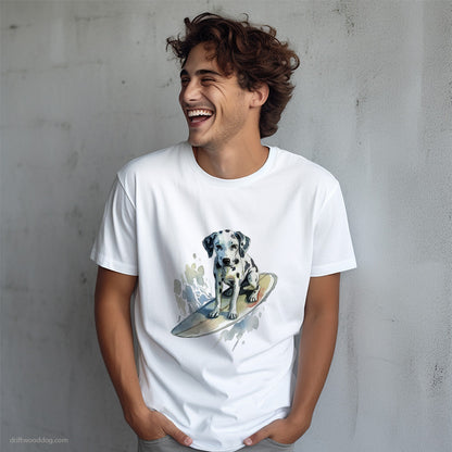 Dalmatian Surfing T-Shirt – Dog T-Shirt for Men