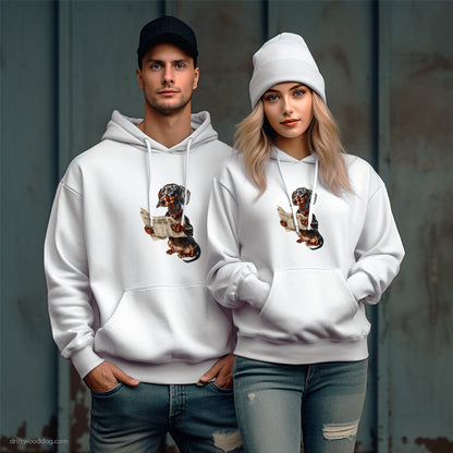 Dachshund Reading a Newspaper Hoodie – Unique Dog Hoodies for Pet Lovers Gift