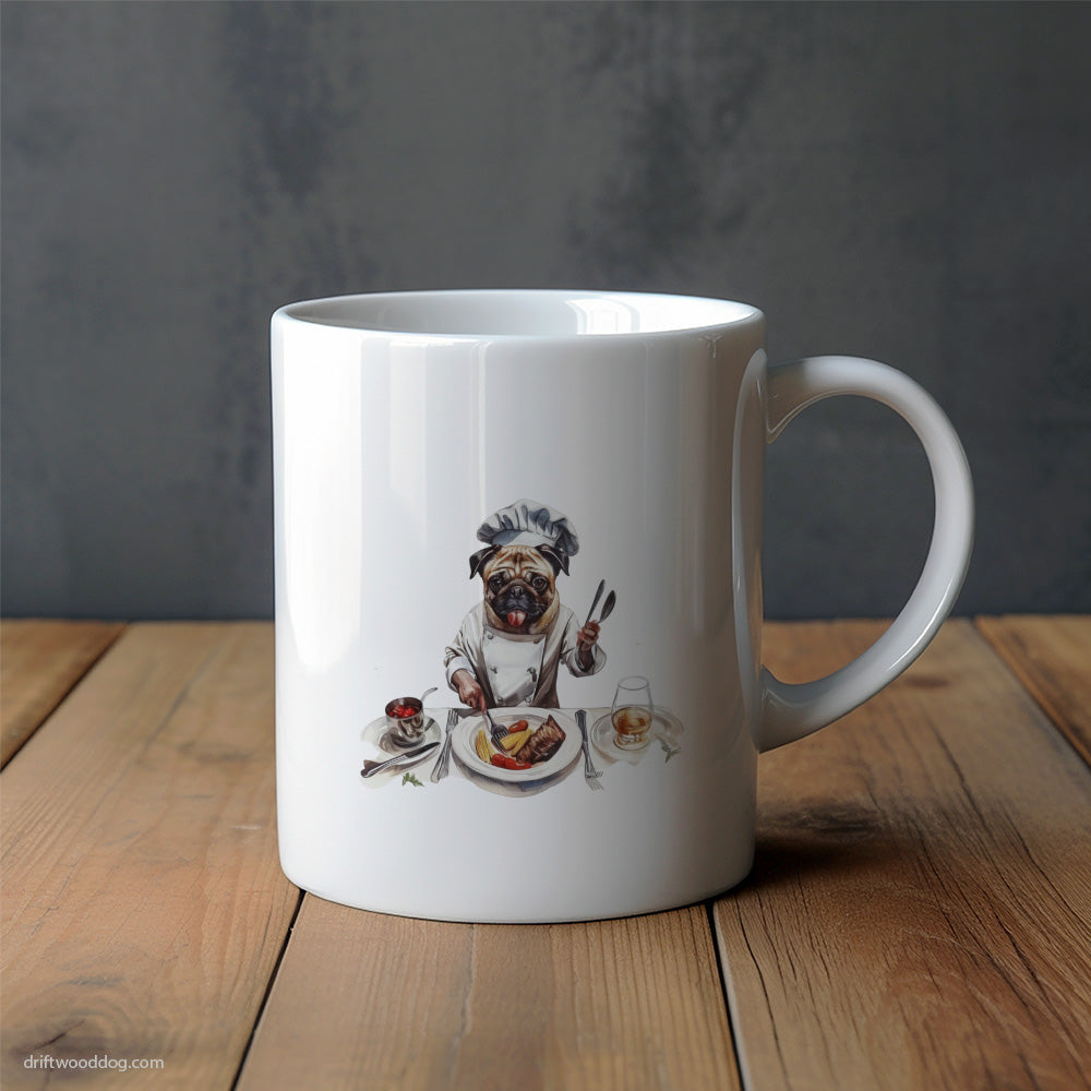 Pug Cooking Meals Mug – Unique Dog Cups | Dog-Themed Mugs