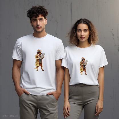 Stylish Dachshund Reading a Newspaper T-Shirt – Unisex T-Shirt for Dog Lovers 