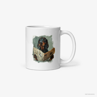 Dachshund Reading a Newspaper White Mug