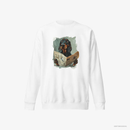 Dachshund Reading a Newspaper White Sweatshirt