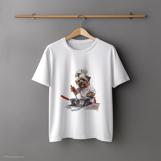 Yorkshire Terrier Wearing a Chef's Uniform T-Shirt – Unisex Tee for Dog Lovers