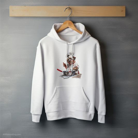 Yorkshire Terrier Wearing a Chef's Uniform Hoodie – Unisex Hoodie for Dog Lovers