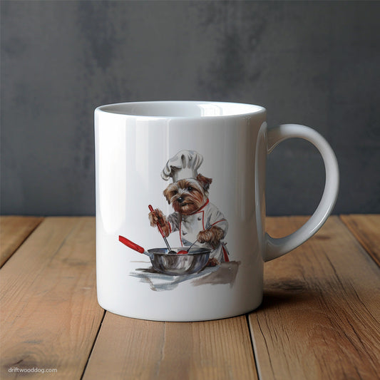 Yorkshire Terrier Wearing a Chef's Uniform Mug – Unique Dog Cups | Dog-Themed Mugs