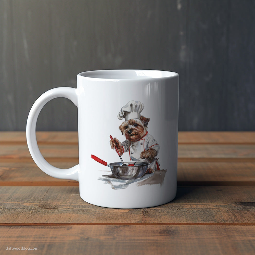 Yorkshire Terrier Wearing a Chef's Uniform Mug – Cute Dog-Themed Mugs | Perfect Gifts for Dog Lovers