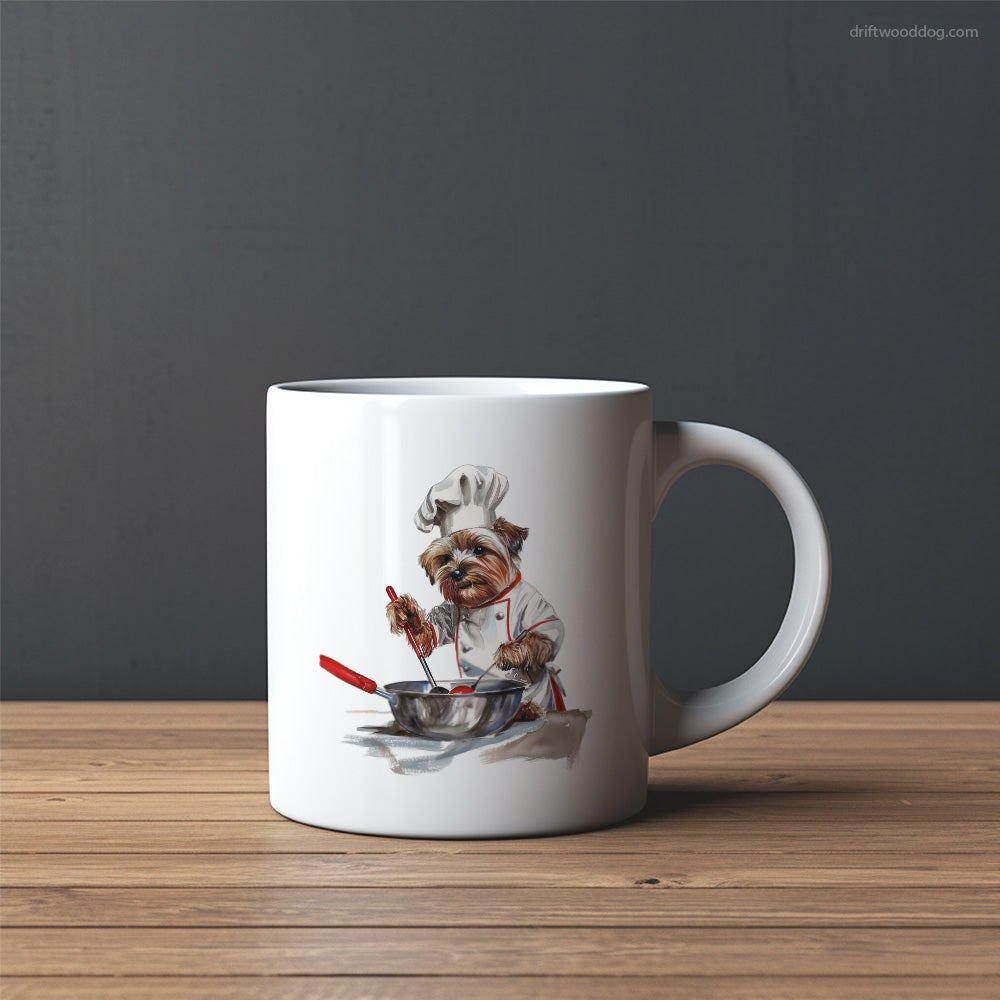 Yorkshire Terrier Wearing a Chef's Uniform Mug – Custom Dog Mugs | Personalized Pet Mugs