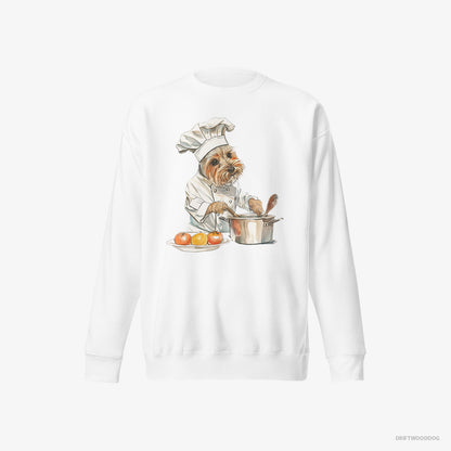 Yorkshire Terrier Cooking Meals White Sweatshirt