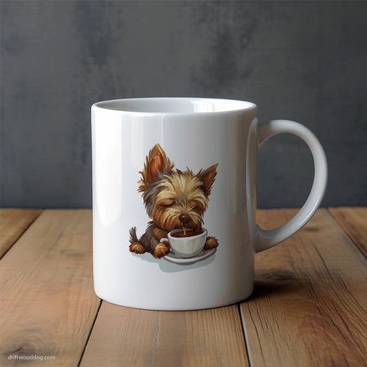 Yorkshire Terrier Sipping Coffee Mug – Unique Dog Cups | Dog-Themed Mugs