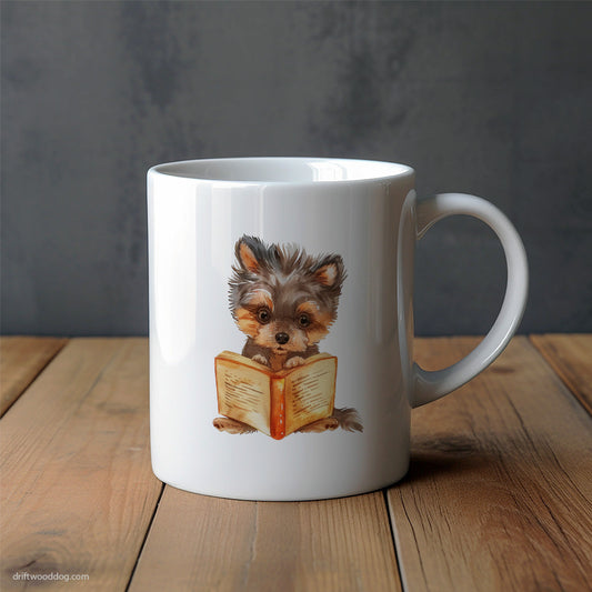 Yorkshire Terrier Reading a Book Mug – Unique Dog Cups | Dog-Themed Mugs