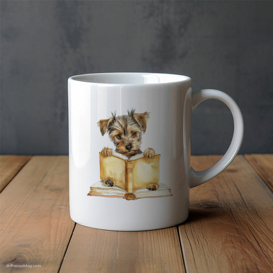 Yorkshire Terrier Studying with Books Mug – Unique Dog Cups | Dog-Themed Mugs