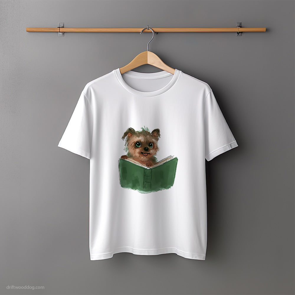 Funny Yorkshire Terrier With a Book T-Shirt – Unisex Tee for Dog Lovers