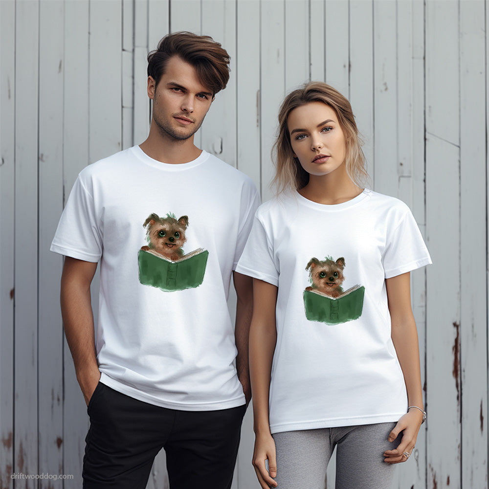 Funny Yorkshire Terrier With a Book T-Shirt – Unique Dog T-Shirts for Pet Lovers