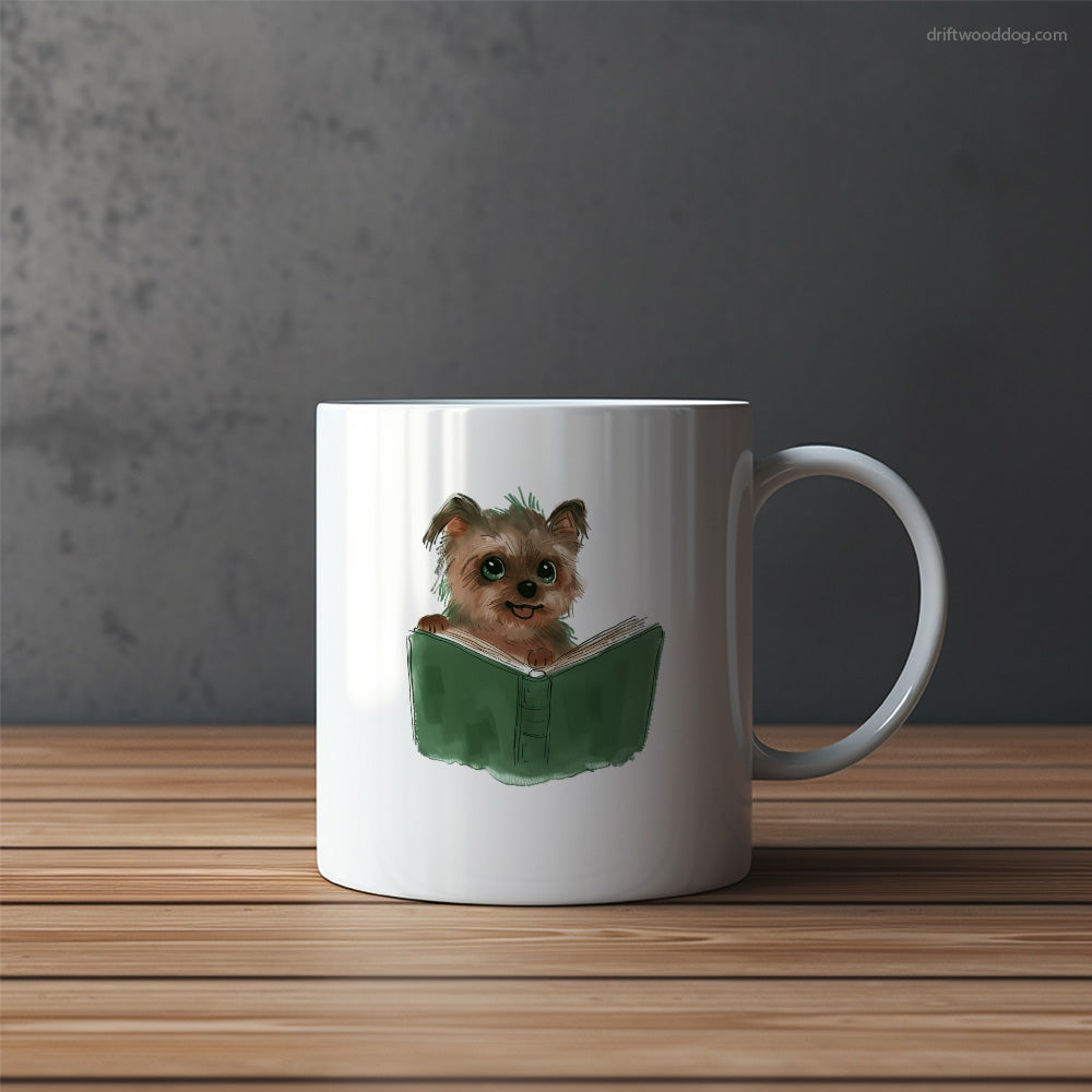 Funny Yorkshire Terrier With a Book Mug – Funny Dog Coffee Mugs | Quirky Canine Drinkware