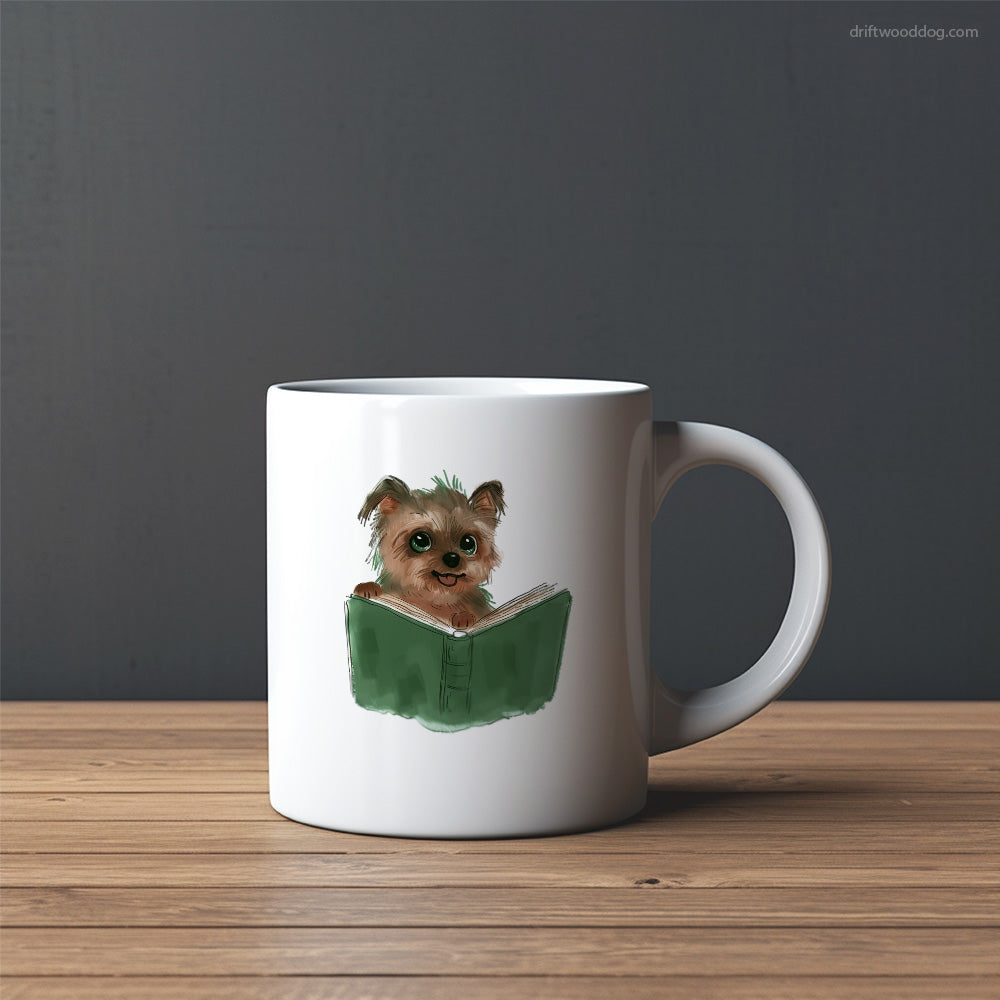 Funny Yorkshire Terrier With a Book Mug – Custom Dog Mugs | Personalized Pet Mugs