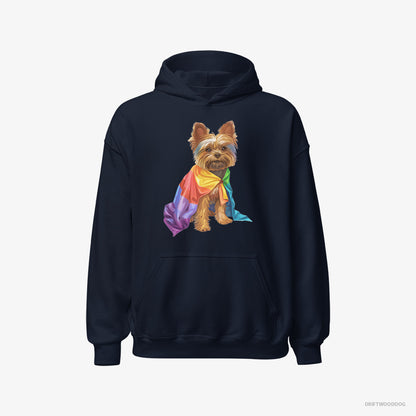 Yorkshire Terrier Ready for Pride Navy Hoodie