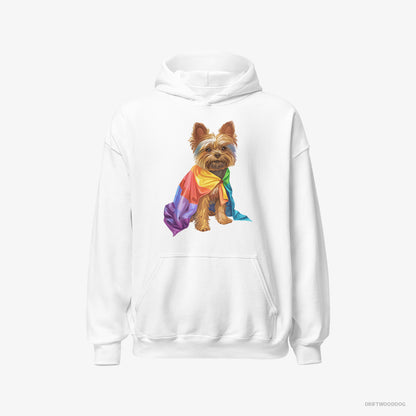 Yorkshire Terrier Ready for Pride White Hoodie