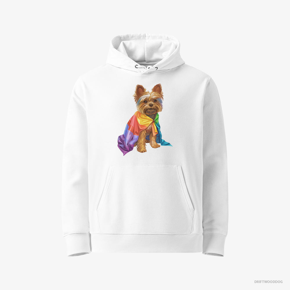 Yorkshire Terrier Ready for Pride – Women's Hoodie White Eco – Eco-Friendly