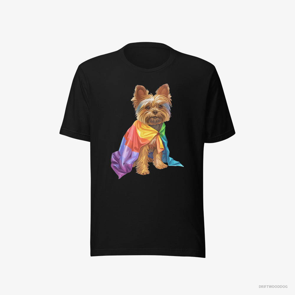 Yorkshire Terrier T-Shirt – Men Black T-Shirt Eco-Friendly – Ready for Pride (on White Background)