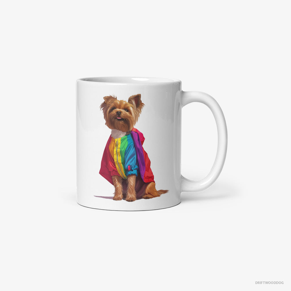 Yorkshire Terrier Dressed in a Rainbow Classic Mug